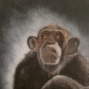 Chimp Oil Painting